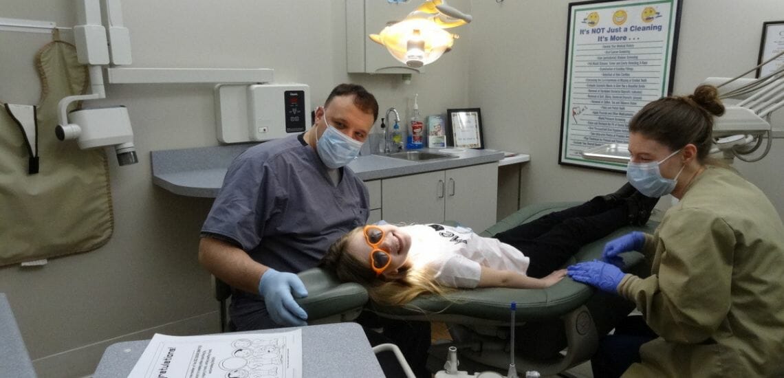 girl in dentist chair