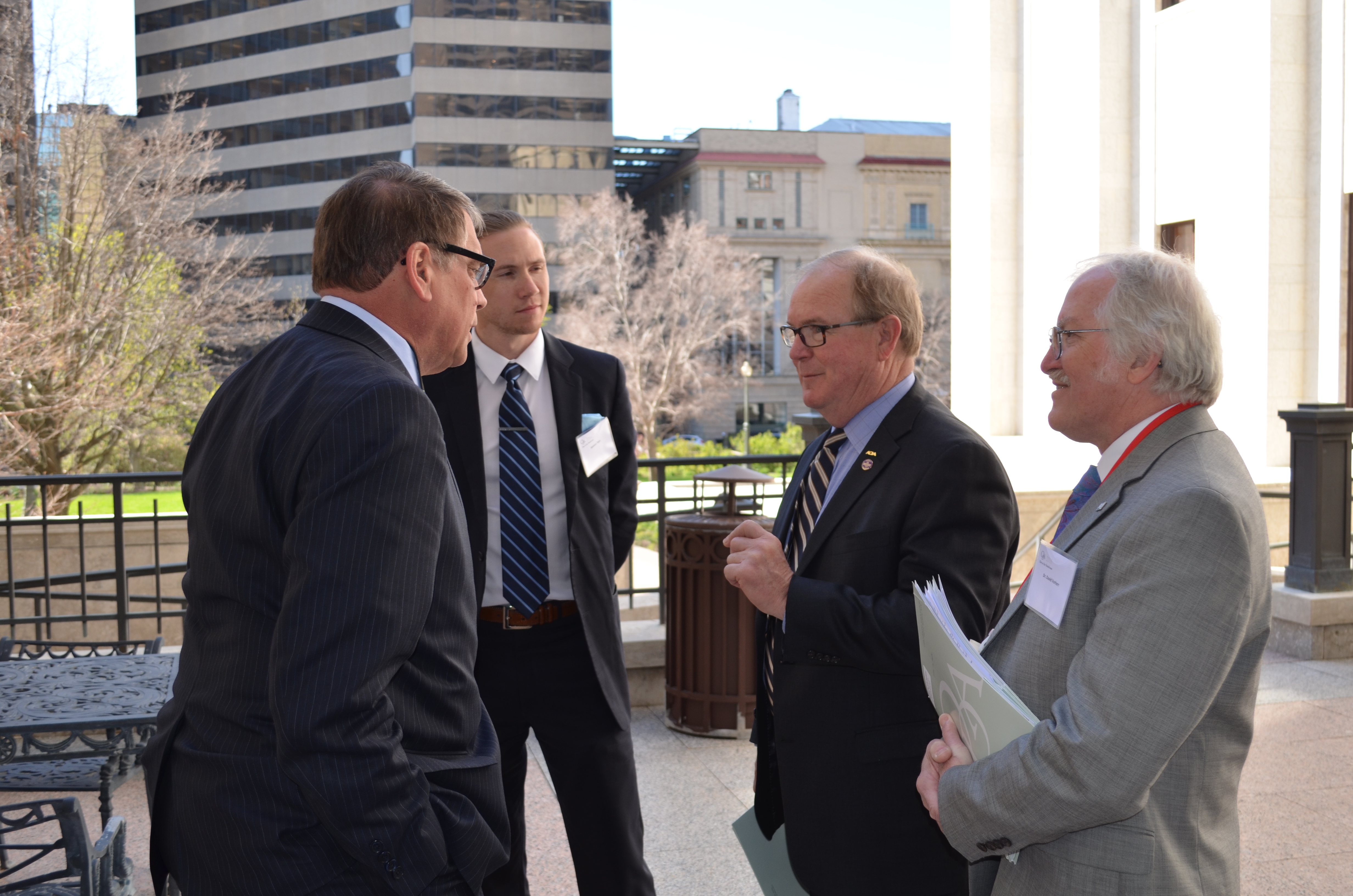 OSU dental student Spencer Tepe, Dr. Joe Crowley and Dr. David Vorherr